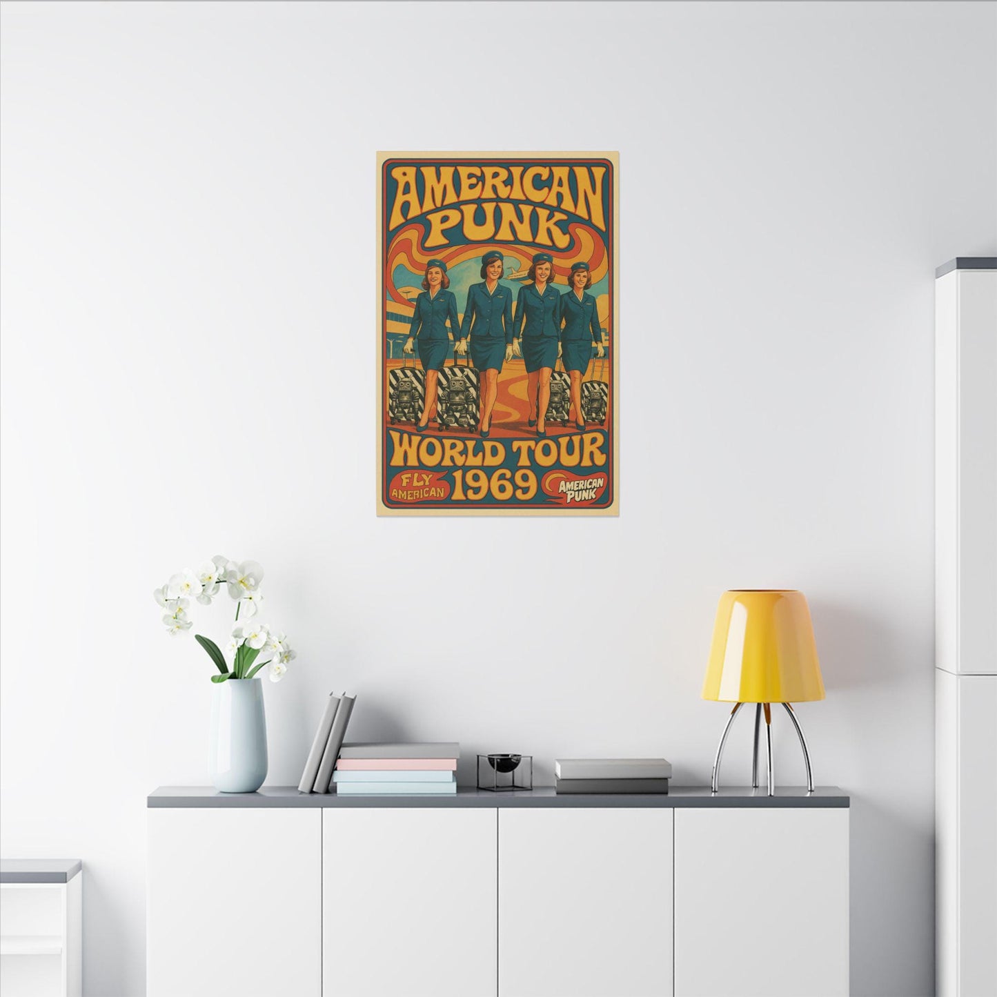 1669 Poster American Punk World Tour 1969 Matte Canvas