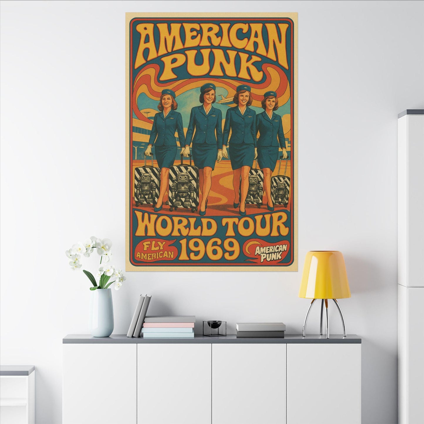 1669 Poster American Punk World Tour 1969 Matte Canvas
