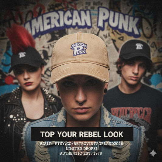 A American Punk Distressed Dad Hat (Embroidery)